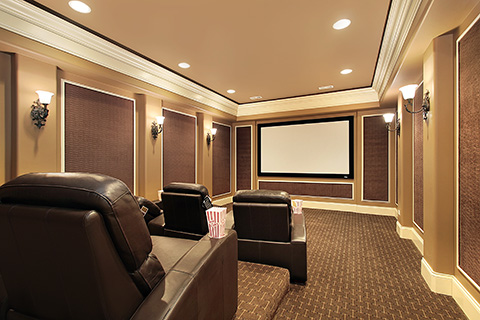 Home theater in upscale house